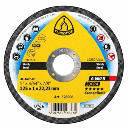 Rezna ploča za metal 125x1 mm A660R supra Klingspor 328906 Tehnoalat Valjevo