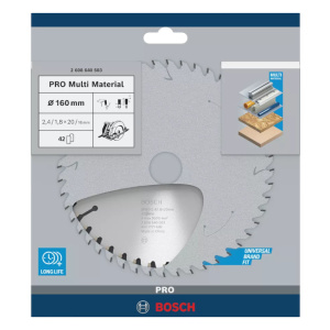 LIST KRUŽNE TESTERE MULTI MATERIAL 160X2.4X20 MM 42Z PRO BOSCH (2608640503) TEHNOALAT VALJEVO 3