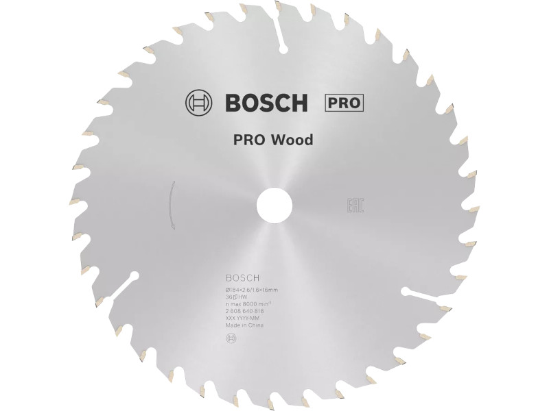 LIST KRUŽNE TESTERE ZA DRVO 184X2.6X16 MM 36Z PRO BOSCH (2608640818) TEHNOALAT VALJEVO 1