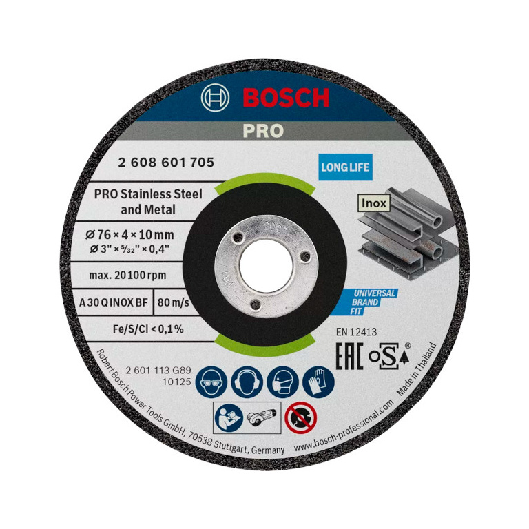 BRUSNA PLOČA ZA INOX I METAL 76X4 MM BOSCH (2608601705) TEHNOALAT VALJEVO 1