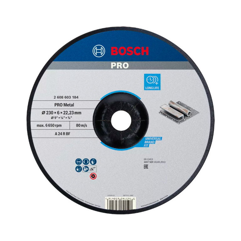 BRUSNA PLOČA ZA METAL 230X6 MM BOSCH (2608603184) TEHNOALAT VALJEVO