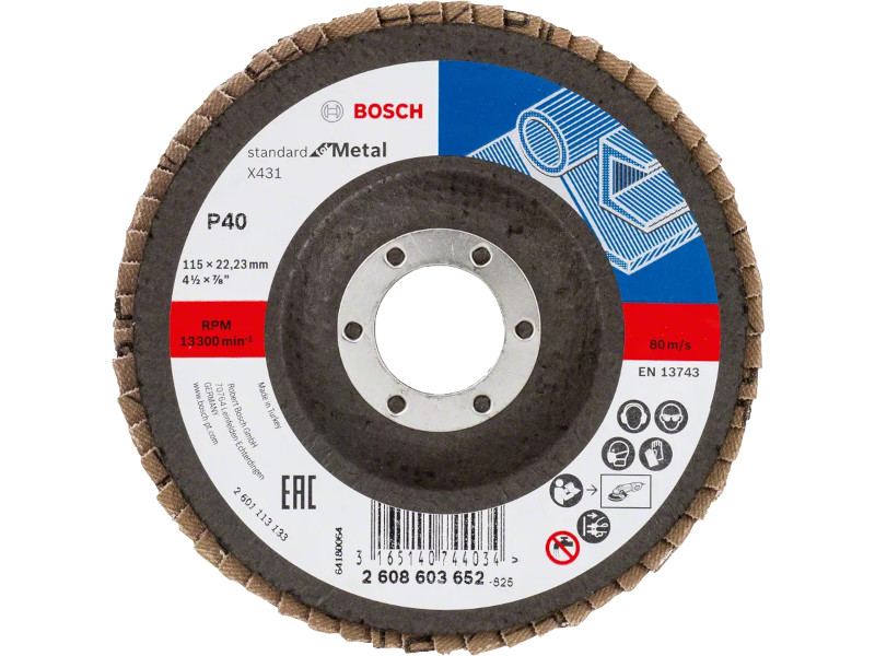LAMELNI BRUSNI DISK ZA METAL 115 MM G40 BOSCH (2608603652) TEHNOALAT VALJEVO