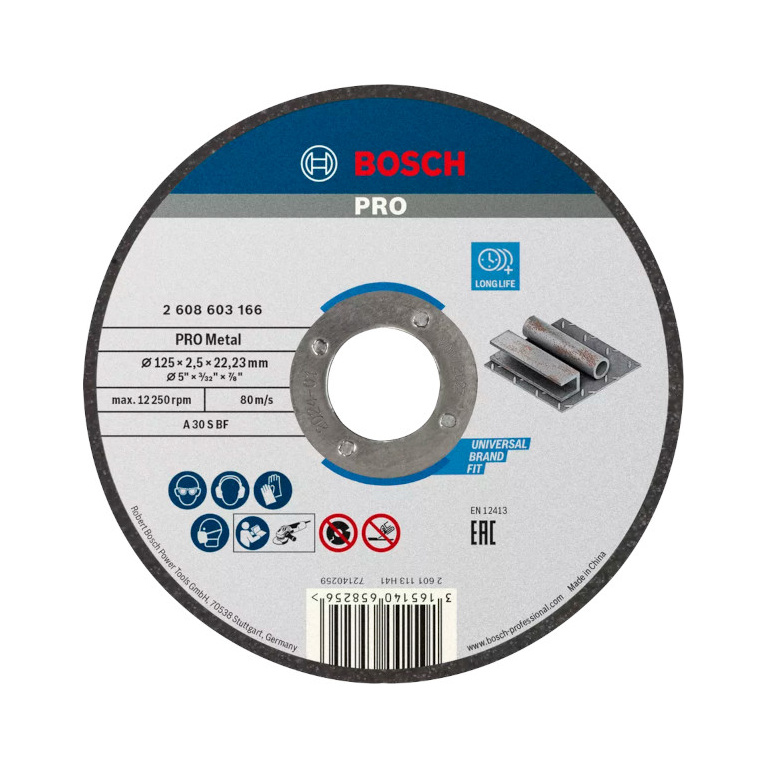 REZNA PLOČA ZA METAL 125X2.5 MM BOSCH (2608603166) TEHNOALAT VALJEVO