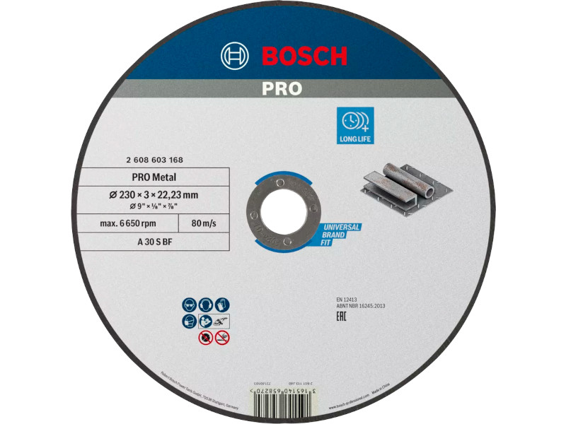 REZNA PLOČA ZA METAL 230X3 MM BOSCH (2608603168) TEHNOALAT VALJEVO