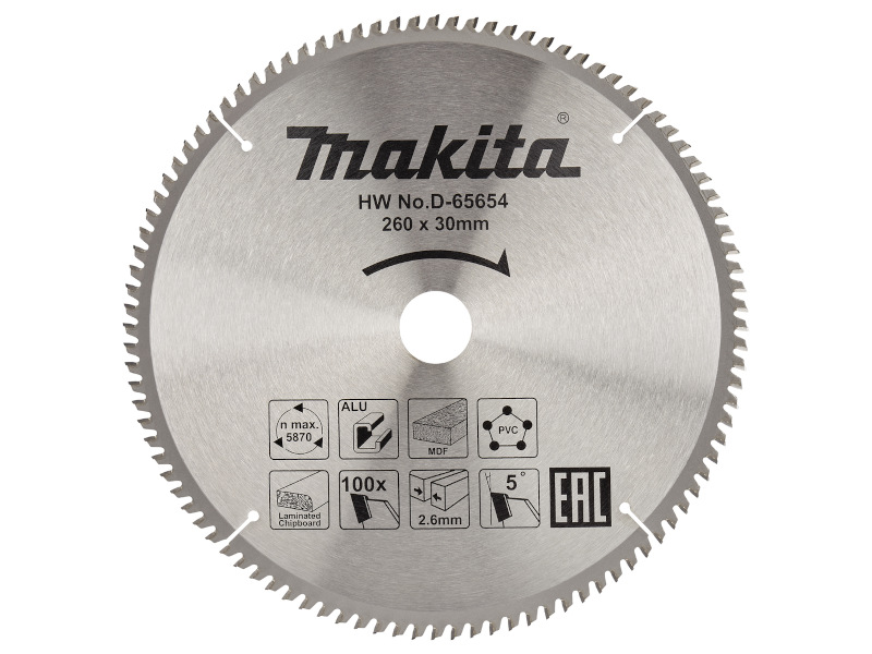 List testere multi 260x30mm 100z D 65654 Makita Tehnoalat Valjevo