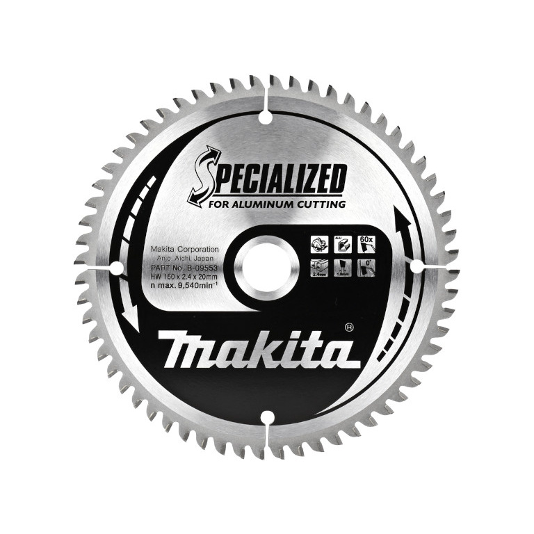 List testere od tvrdog metala za aluminijum 160x30mm B 09553 Makita Tehnoalat Valjevo