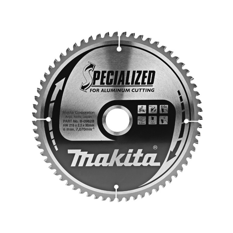 List testere od tvrdog metala za aluminijum 216x30mm 64z B 09628 Makita Tehnoalat Valjevo