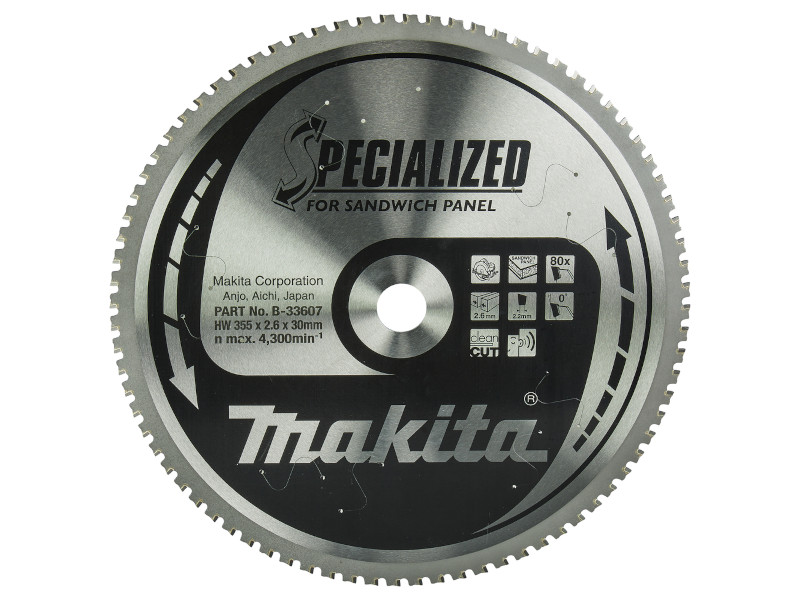 List testere od tvrdog metala za sendvič panele 355x30mm B 33607 specialized Makita Tehnoalat Valjevo