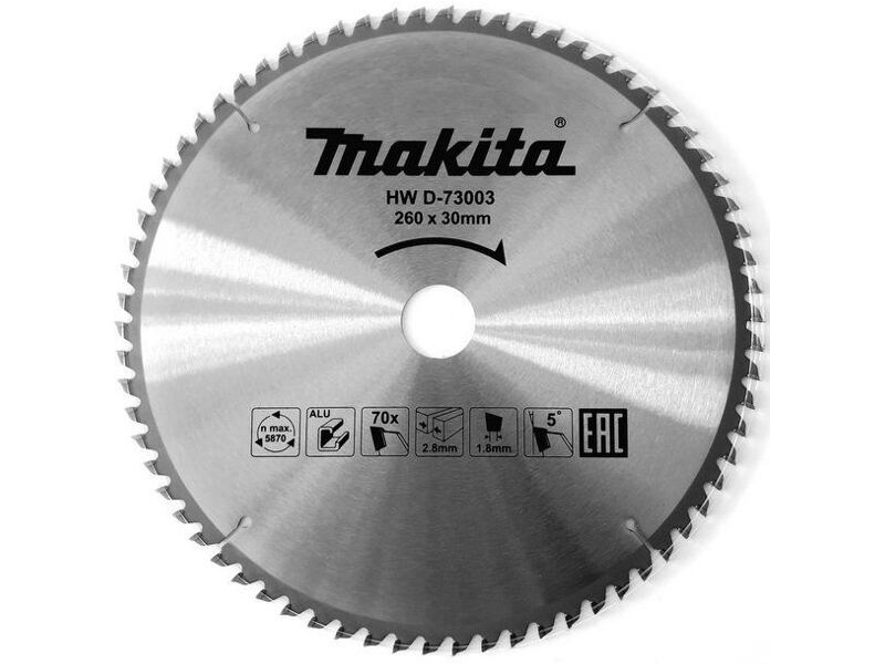 List testere za aluminijum 260x30mm 70z D 73003 Makita Tehnoalat Valjevo