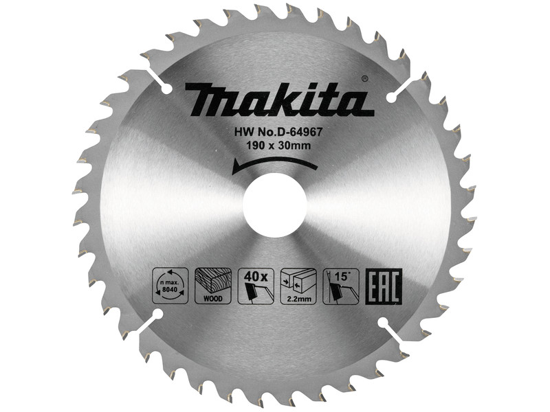 List testere za drvo 190x30 40z D 64967 Makita Tehnoalat Valjevo