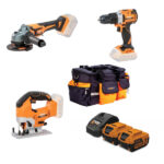 Akumulatorski set alata #1 Villager VLP Fuse Brushless bušilica + brusilica + ubodna testera + 2x4ah + torba Tehnoalat Valjevo