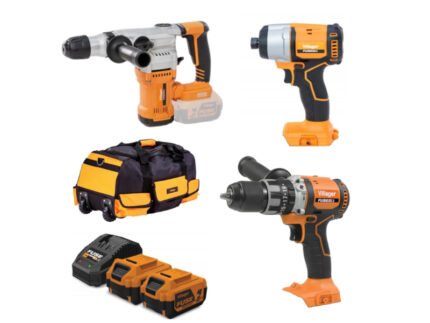 Akumulatorski set alata #3 Villager VPL Fuse Brushless bušilica + odvijač + hilti + 2x4ah + torba Tehnoalat Valjevo