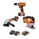 Akumulatorski set alata #2 Villager VLN Fuse Brushless bušilica + brusilica + ubodna testera + 2x4ah + torba Tehnoalat Valjevo