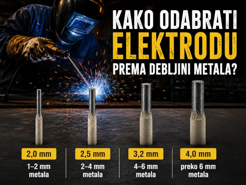 Kako odabrati elektrodu prema debljini materijala Tehnoalat Valjevo