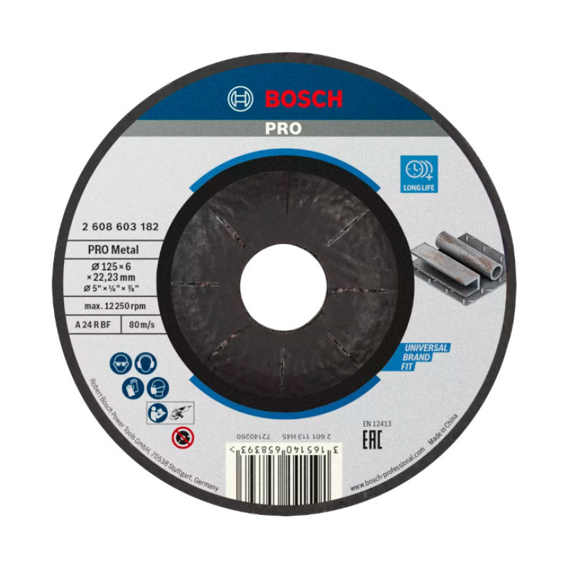 BRUSNA PLOČA ZA METAL 125X6 MM BOSCH (2608603182) BRUSNA PLOČA ZA METAL 125X6 MM BOSCH (2608603182)