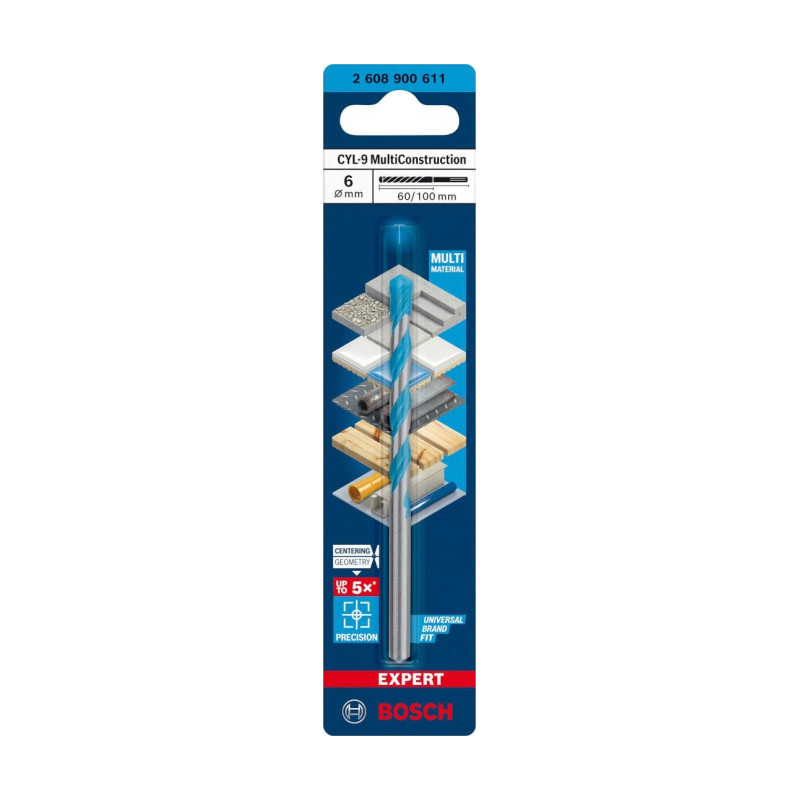 BURGIJA MULTICONSTRUCTION CYL-9 6X60X100 MM BOSCH (2608900611) BURGIJA MULTICONSTRUCTION CYL-9 6X60X100 MM BOSCH (2608900611)