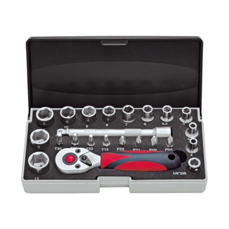 GARNITURA NASADNIH KLJUČEVA - GEDORA 23 DELA 1/4'' 6023 HM MULLNER GARNITURA NASADNIH KLJUČEVA - GEDORA 23 DELA 1/4'' 6023 HM MULLNER