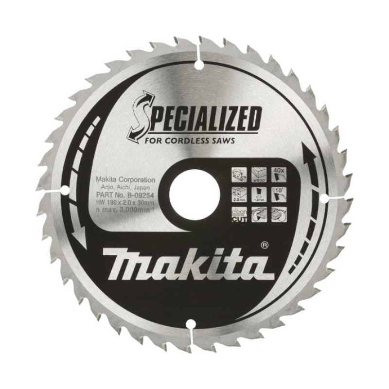 LIST TESTERE OD TVRDOG METALA ZA DRVO 190X30 MM SPECIALIZED B-09254 MAKITA LIST TESTERE OD TVRDOG METALA ZA DRVO 190X30 MM SPECIALIZED B-09254 MAKITA