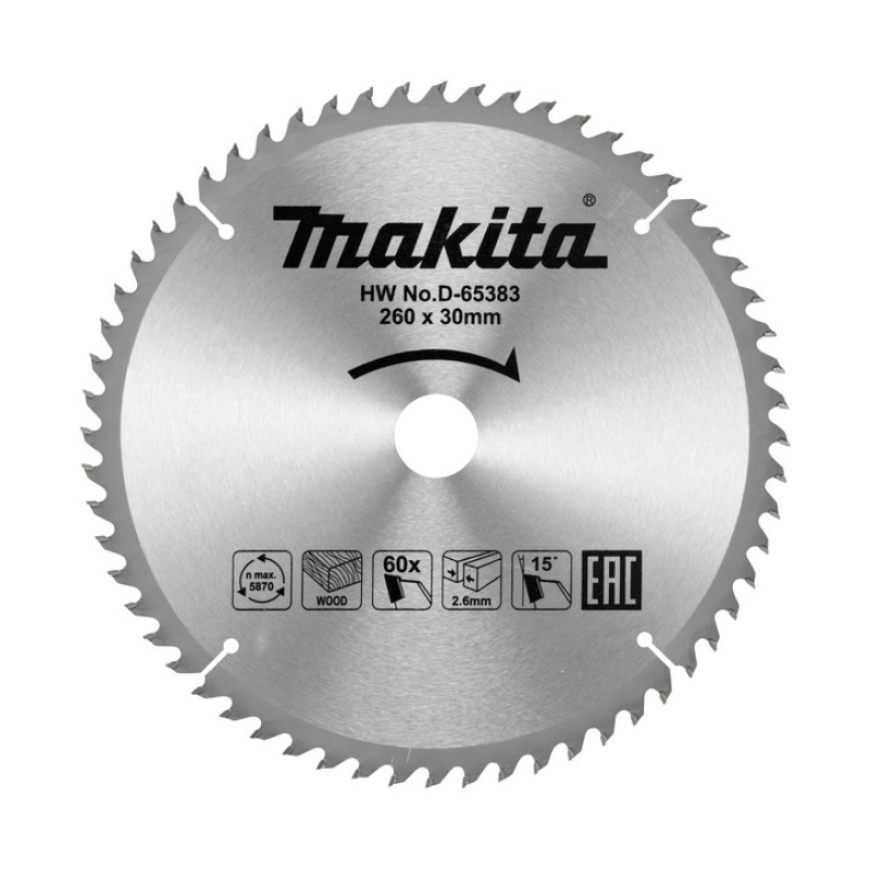 LIST TESTERE ZA DRVO 260X30 60Z D-65383 MAKITA LIST TESTERE ZA DRVO 260X30 60Z D-65383 MAKITA