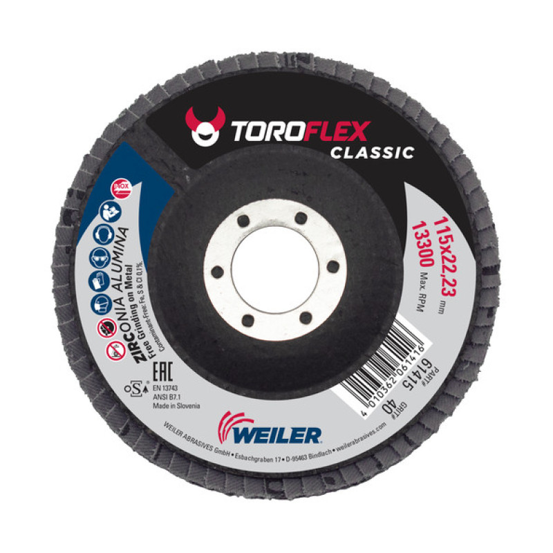 LAMELNI BRUSNI DISK 115X22.23 MM ZRNO 40 WEILER (61415) normalized LAMELNI BRUSNI DISK 115X22.23 MM ZRNO 40 WEILER (61415)