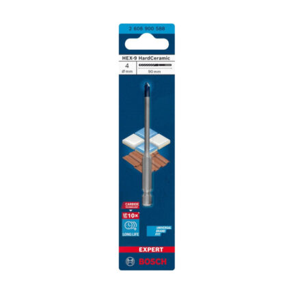BURGIJA ZA PLOČICE I STAKLO HEX-9 HARDCERAMIC 4X90 MM BOSCH (2608900588)