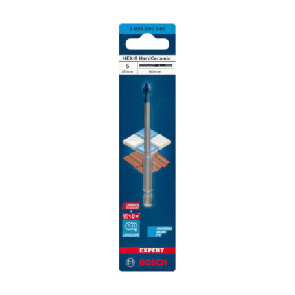 BURGIJA ZA PLOČICE I STAKLO HEX-9 HARDCERAMIC 5X90 MM BOSCH (2608900589)