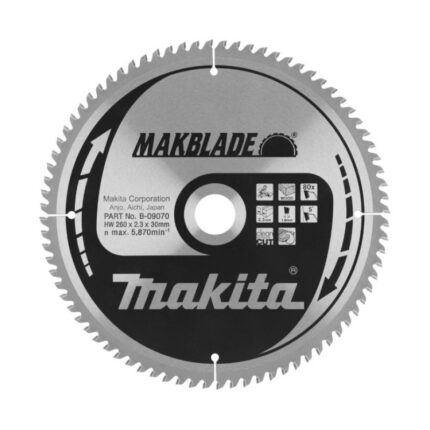 LIST TESTERE ZA DRVO OD TVRDOG METALA 260X30 MM MAKBLADE B-09070 MAKITA