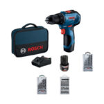 AKUMULATORSKA BUŠILICA - ODVRTAČ GSR 12V-30 + 2 X GBA 12V 2 AH + 39-DELNI SET PRIBORA BOSCH (06019G9001)