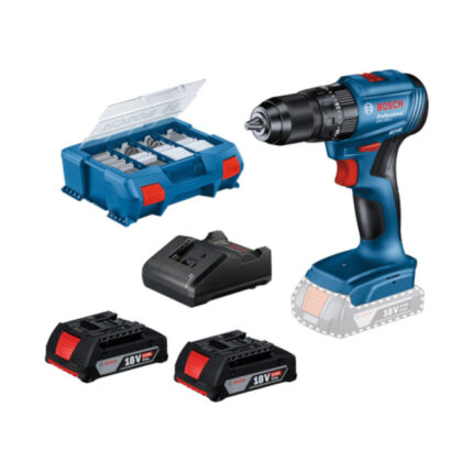 AKUMULATORSKA VIBRACIONA BUŠILICA - ODVRTAČ GSB 185-LI + 2 X GBA 18V 2 AH + 82-DELNI SET PRIBORA BOSCH (0615990N2P)