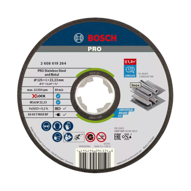 REZNA PLOČA ZA INOX I METAL X LOCK 125X1 MM BOSCH (2608619264) normalized REZNA PLOČA ZA INOX I METAL X-LOCK 125X1 MM BOSCH (2608619264)