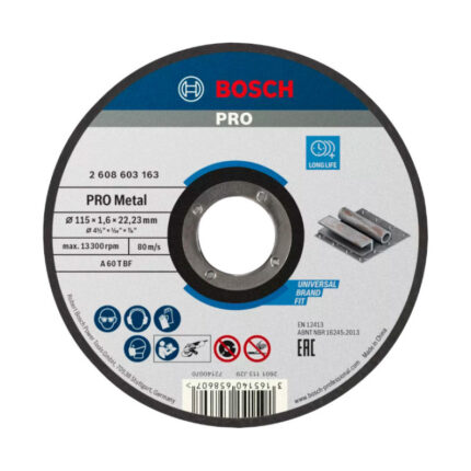 REZNA PLOČA ZA METAL 115X1.6 MM BOSCH (2608603163)