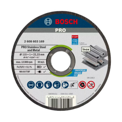 REZNA PLOČA ZA INOX I METAL 115X1 MM BOSCH (2608626112)