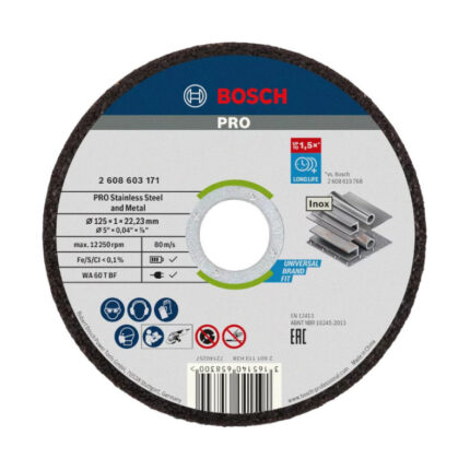 REZNA PLOČA ZA INOX I METAL 125X1 MM BOSCH (2608626113)