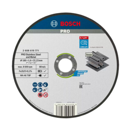 REZNA PLOČA ZA INOX I METAL 180X1.6 MM BOSCH (2608619771)