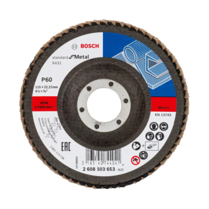 LAMELNI BRUSNI DISK ZA METAL 115 MM G60 BOSCH (2608603653)