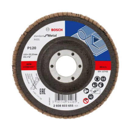 LAMELNI BRUSNI DISK ZA METAL 115 MM G120 BOSCH (2608603655)