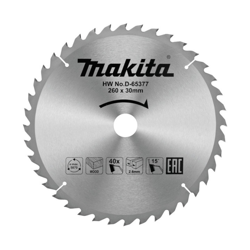 LIST TESTERE ZA DRVO 260X30 40Z D 65377 MAKITA normalized LIST TESTERE ZA DRVO 260X30 40Z D-65377 MAKITA