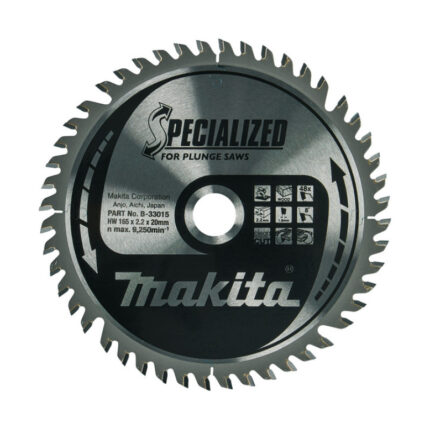 LIST TESTERE OD TVRDOG METALA ZA DRVO 165X20 48Z MM SPECIALIZED B-33015 MAKITA