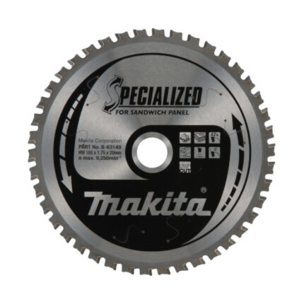 LIST TESTERE TCT ZA SENDVIČ PANELE 165X20 MM 40Z SPECIALIZED B-63149 MAKITA