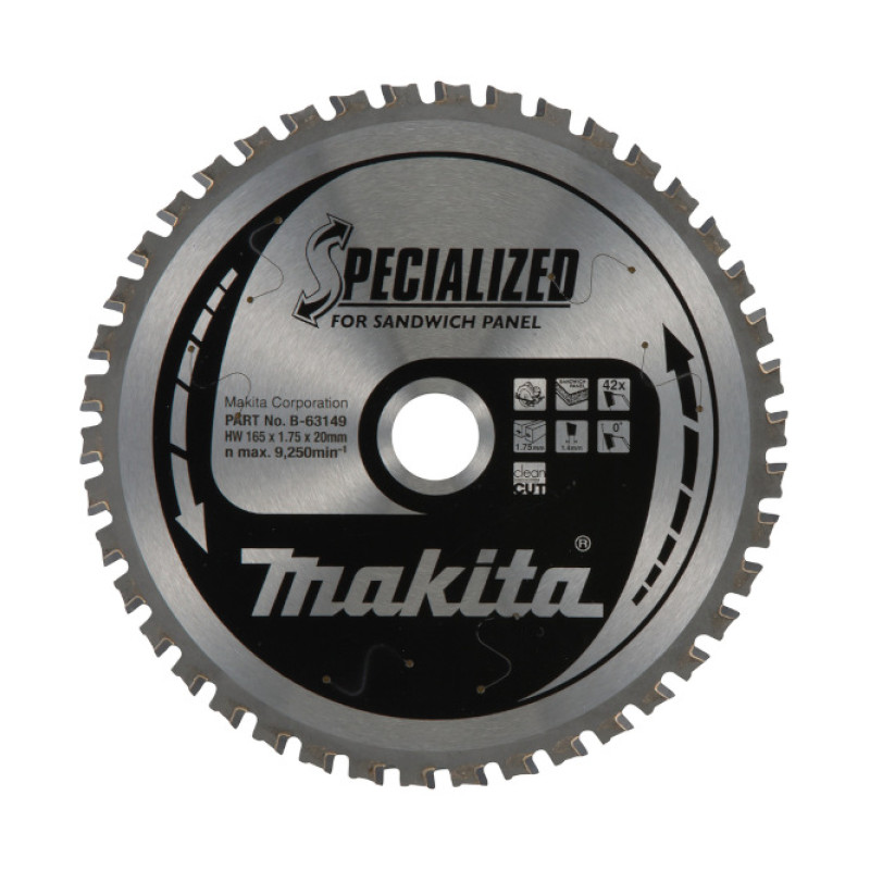 LIST TESTERE TCT ZA SENDVIČ PANELE 165X20 MM 40Z SPECIALIZED B 63149 MAKITA normalized LIST TESTERE TCT ZA SENDVIČ PANELE 165X20 MM 40Z SPECIALIZED B-63149 MAKITA
