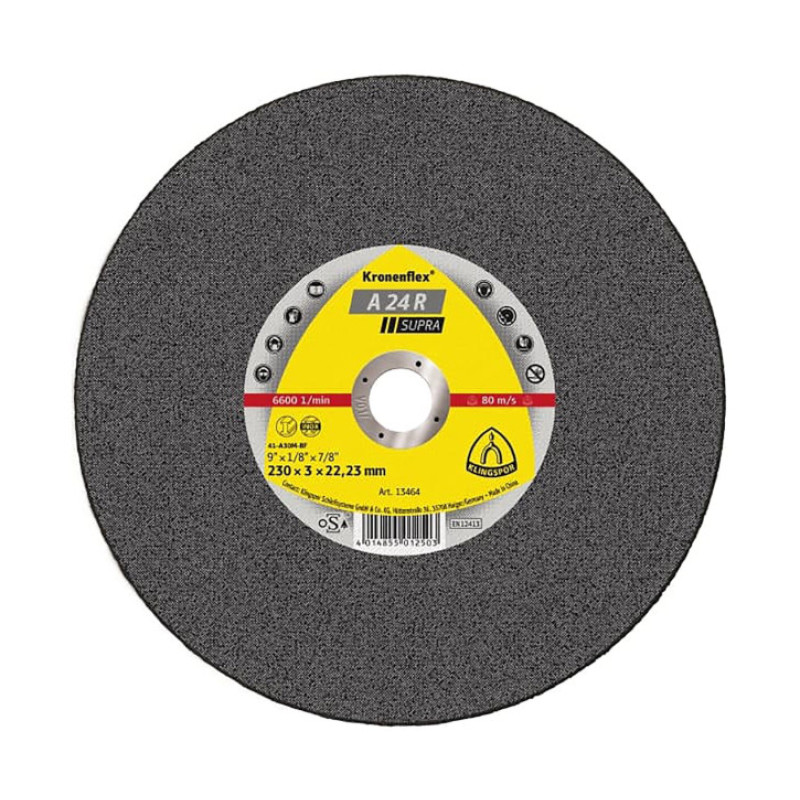 REZNA PLOČA 230X3X22.23 MM A24R SUPRA KLINGSPOR (13464) REZNA PLOČA 230X3X22.23 MM A24R SUPRA KLINGSPOR (13464)