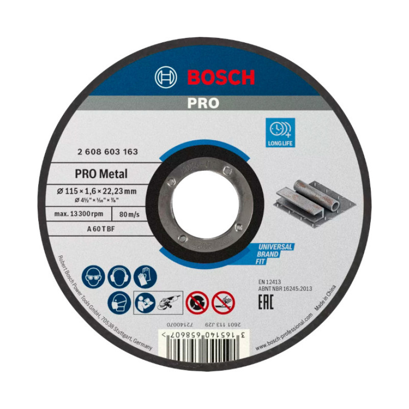 REZNA PLOČA ZA METAL 115X1.6 MM BOSCH (2608603163) REZNA PLOČA ZA METAL 115X1.6 MM BOSCH (2608603163)