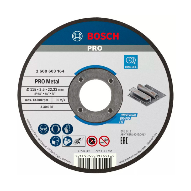 REZNA PLOČA ZA METAL 115X2.5 MM BOSCH (2608603164) REZNA PLOČA ZA METAL 115X2.5 MM BOSCH (2608603164)