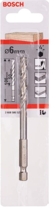 Spiralna burgija za drvo (6x63x106 mm) Bosch 2608595522