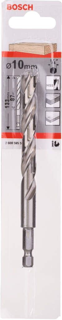 Spiralna burgija za drvo sa bit prihvatom (10x87x133 mm) Bosch 2608595524